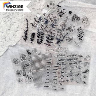 Con dấu winzige trong suốt in họa tiết hoa chữ cổ điển trang trí sổ tay thủ công