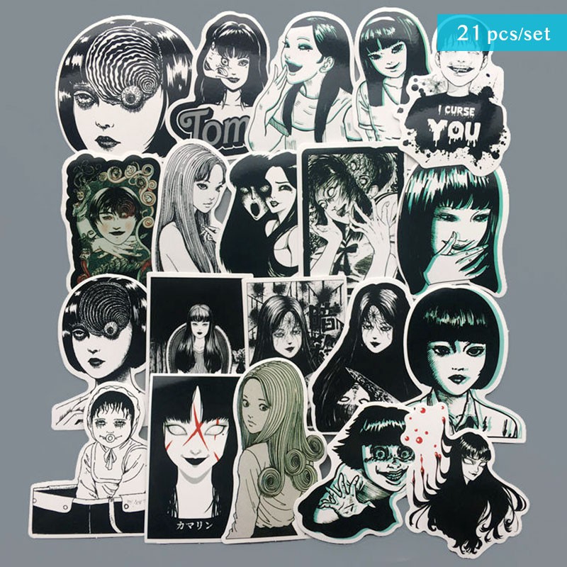 Y&P| Bộ 21 nhãn dán nhỏ họa tiết hoạt hình Junji Itou - Tomie