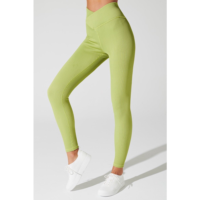 OLABEN Quần tập yoga gym Bondi V-Ribbed Legging Green Smoke