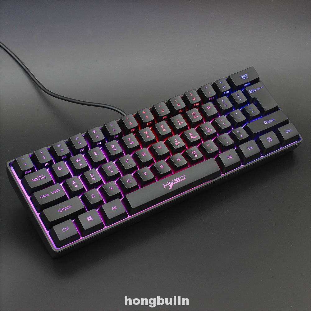 Multicolor Mini Ergonomic Plug And Play USB Wired Computer Peripherals RGB Backlit Gaming Keyboard