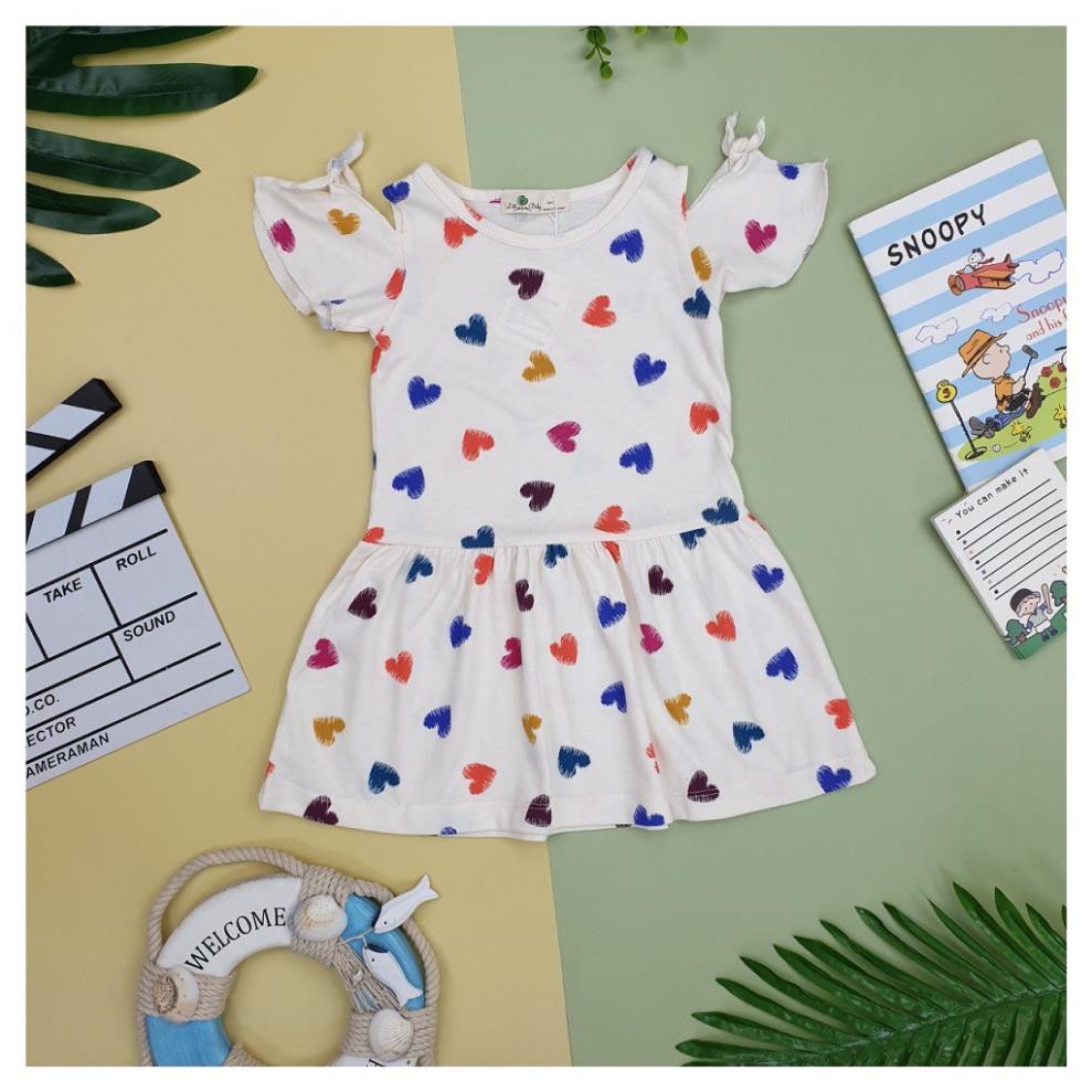 [Siêu Xinh] Váy Thun Bé Gái, Tay Nơ, Size 1-5, Hàng Made In Vn, Chất Cotton Mềm Mát, Nhiều Màu Sắc Cho Bé Lựa Chọn