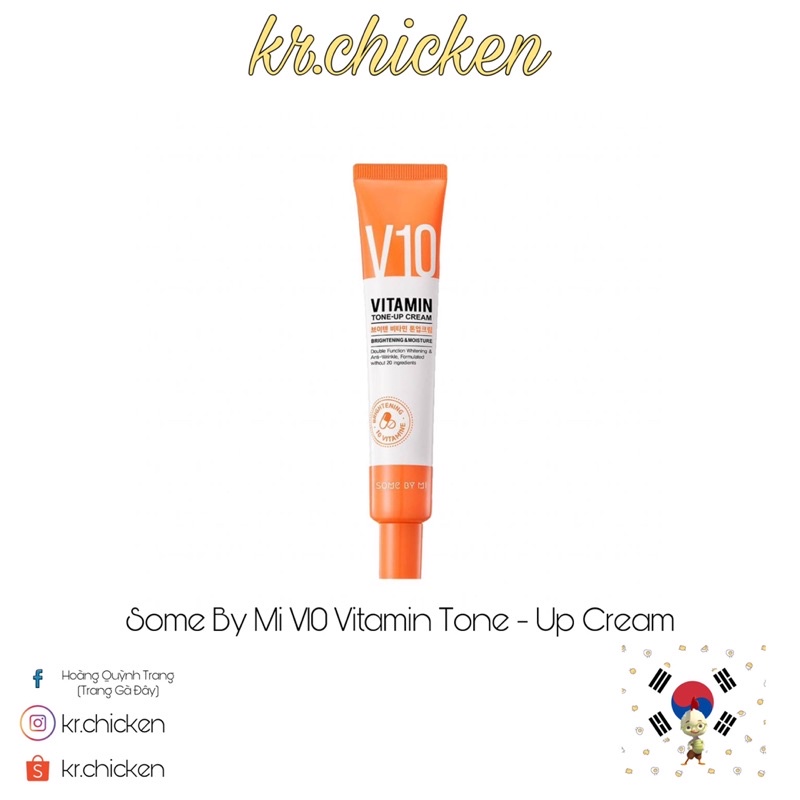 Kem Dưỡng Trắng Nâng Tone Da Và Tạo Nền Some By Mi V10 Vitamin Tone - Up Cream