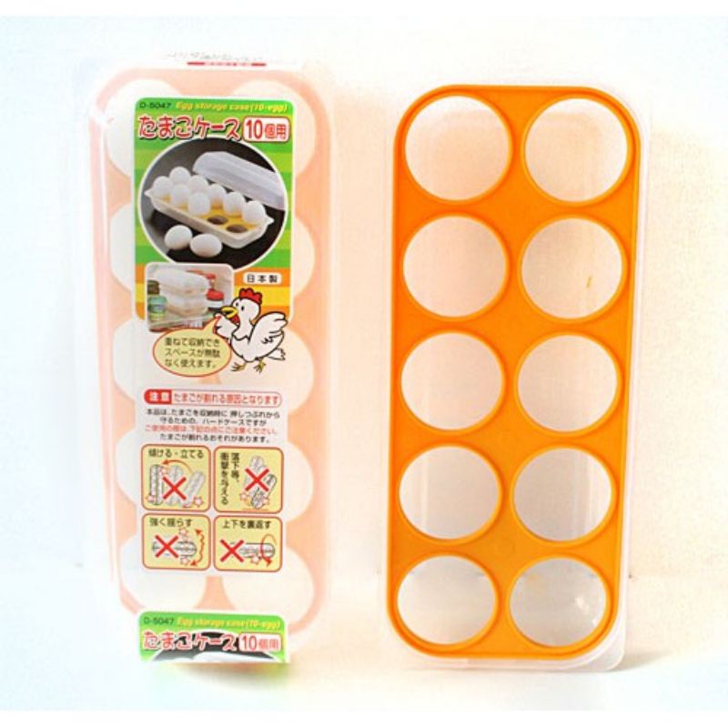 Khay đựng trứng/ vỉ bảo quản trứng Nhật Bản 10 ngăn có nắp
