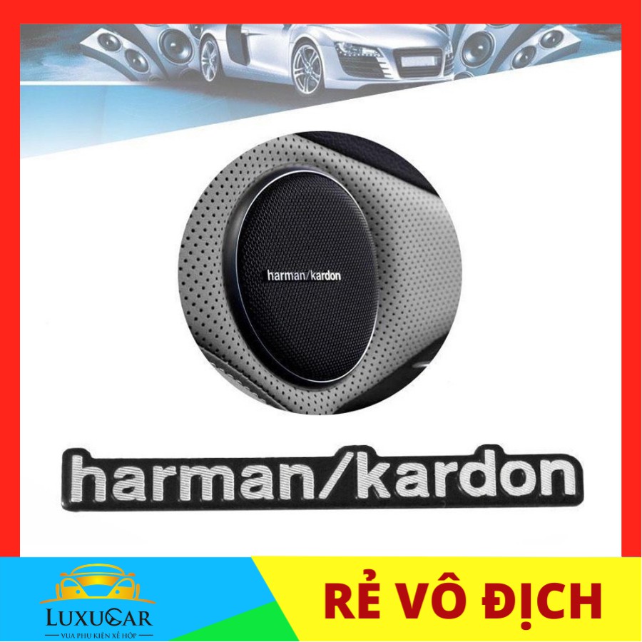 Logo, tem dán loa Harman/kardon chất liệu hợp kim cao cấp phù hợp dán loa mọi loại xe hơi, ô tô