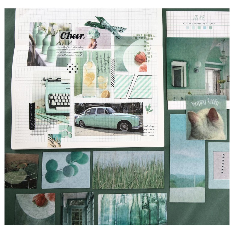 Set 70 miếng hình dán trang trí Collage material Sticker