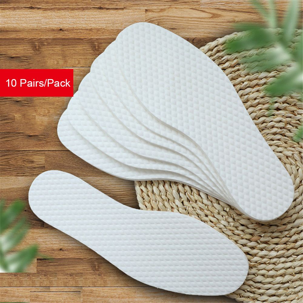 CLEVER Set Of 10 Pairs Of Comfortable, Soft And Breathable Disposable Shoe Insoles For Men And Women
