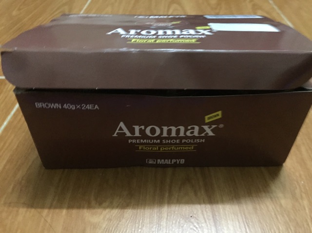 24 hộp Xi đánh giày cao cấp Aromax vàng bò 24hop nhỏ, xi đánh giày màu nâu sáng