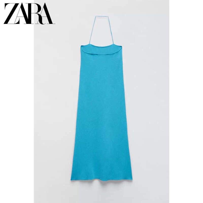 VÁY DÂY HỞ LƯNG LEN DỆT KIM ZARA AUTH 100%