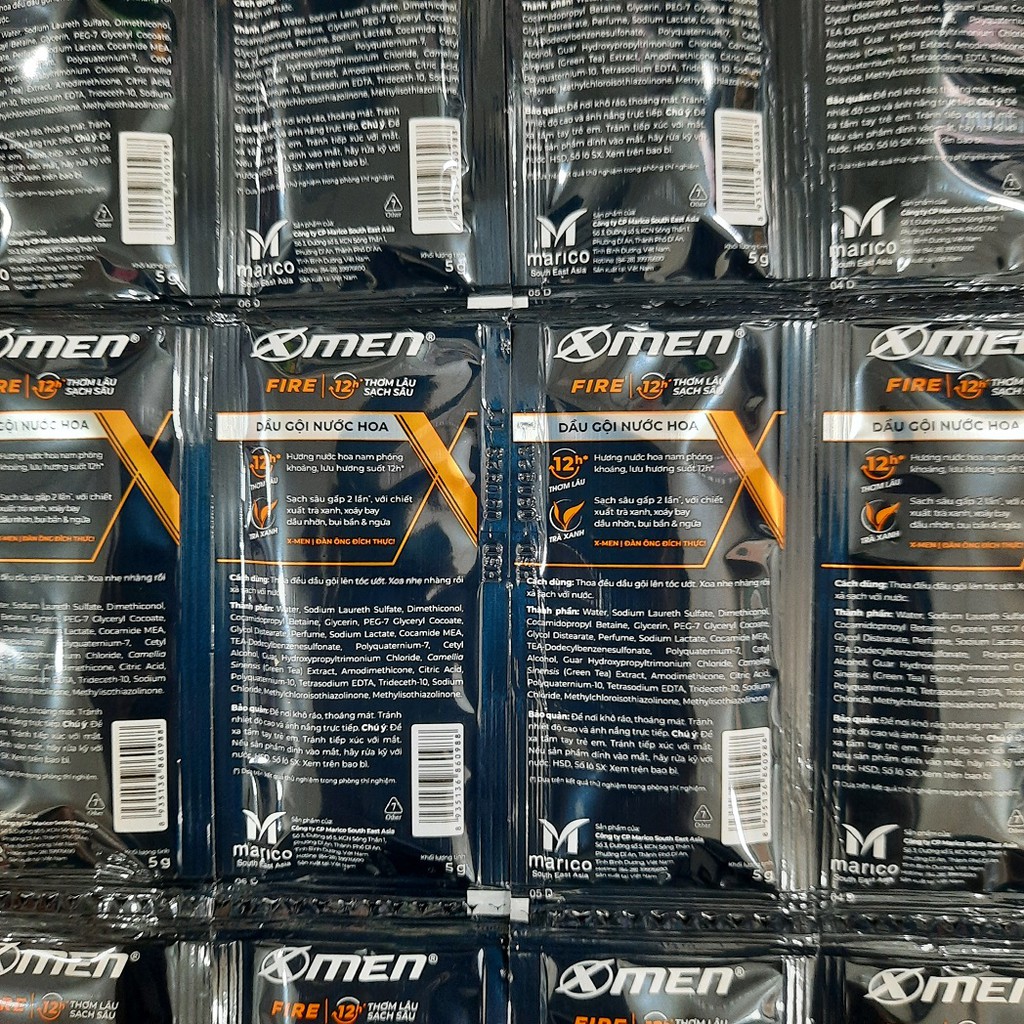 1 dây dầu gội nước hoa X-Men Fire Active thơm mạnh mẽ