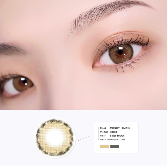 Kính Áp kính tròng cao cấp Bassia Brown Lens 14.0mm - Kính Áp Tròng FAIRY SHOP CONTACT LENS độ 0 đến 6