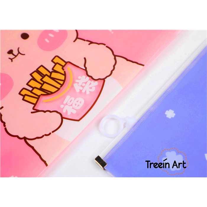 Túi Đựng Bút Trong Suốt Hình Cute Dễ Thương - Hộp Đựng Bút Khóa Zip Siêu Đẹp