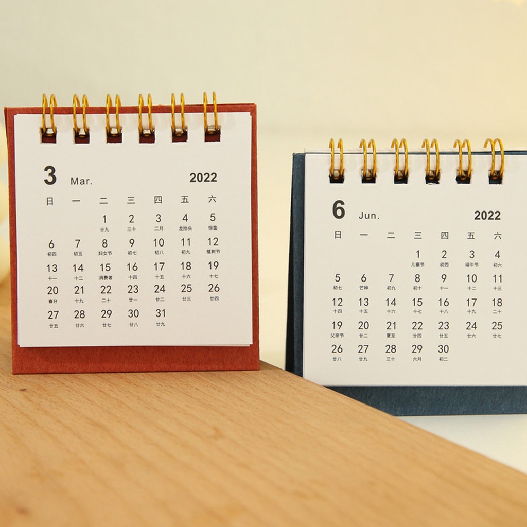 Lịch để bàn màu trơn 2022 có giá đỡ tiện dụng