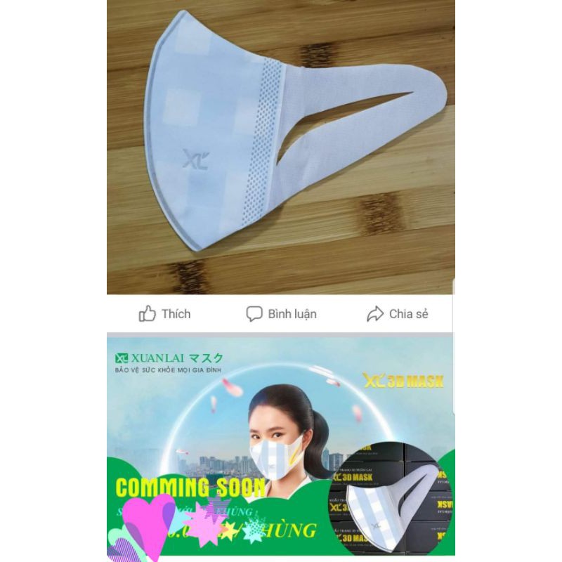 ( Mẫu mới) Hộp 50 chiếc khẩu trang 3D mask XL Xuân Lai hộp đen