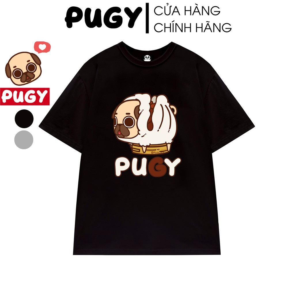 Áo Thun Tay Lỡ Chó Pug 032 Phông PUGY Unisex Nam Nữ Cotton Oversize Form Rộng