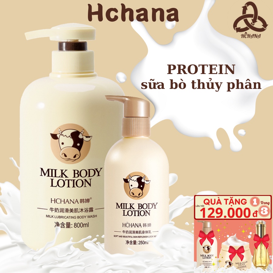 Combo Sữa Tắm , Sữa Dưỡng Thể 800ML HCHANA