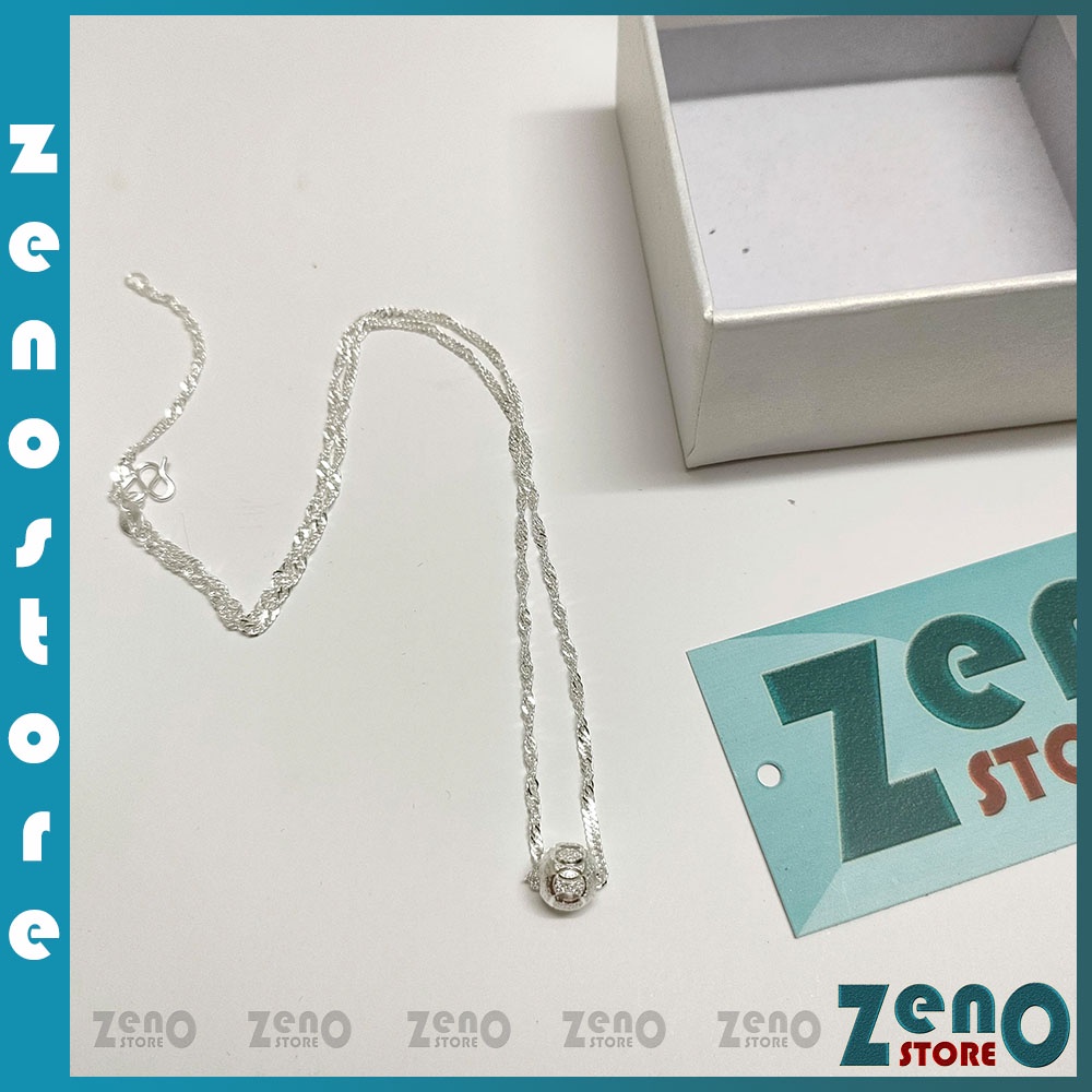 Vòng cổ ZenO hạt Transit (full box) DC03, dây chuyền hợp kim bạc phong cách Hàn Quốc