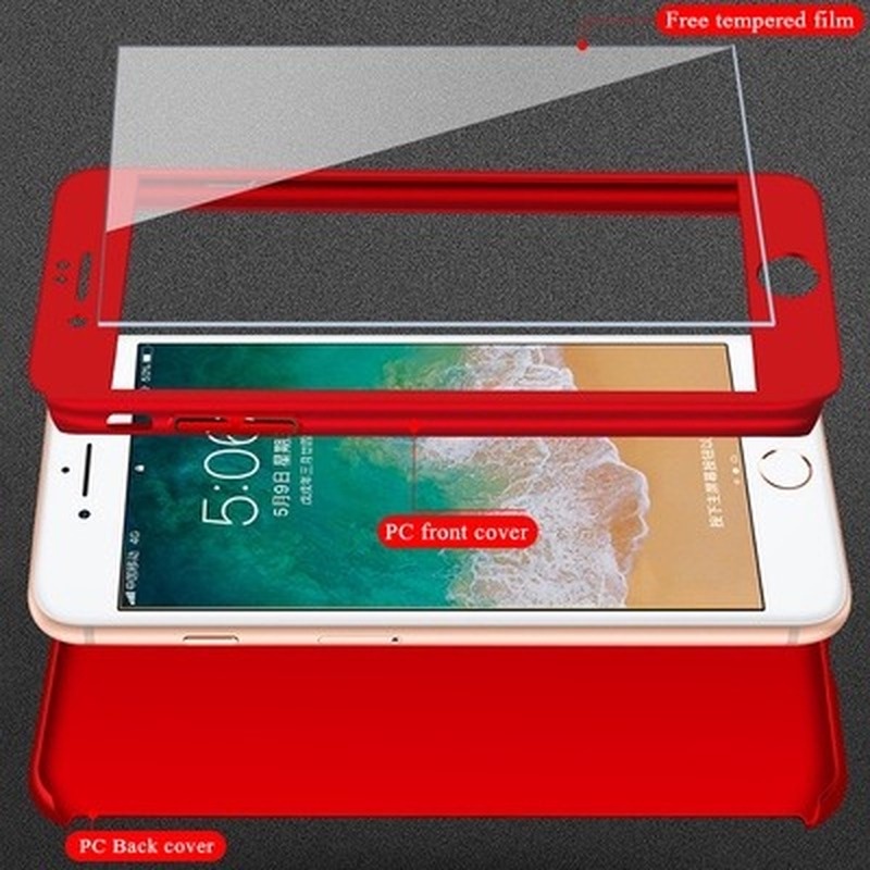 Ốp Điện Thoại PC Cứng Hai Mặt Bảo Vệ 360 Độ Kèm Kính Cường Lực Cho OPPO F1S F3 F5 F7 F9 F9Pro F11 F11Pro