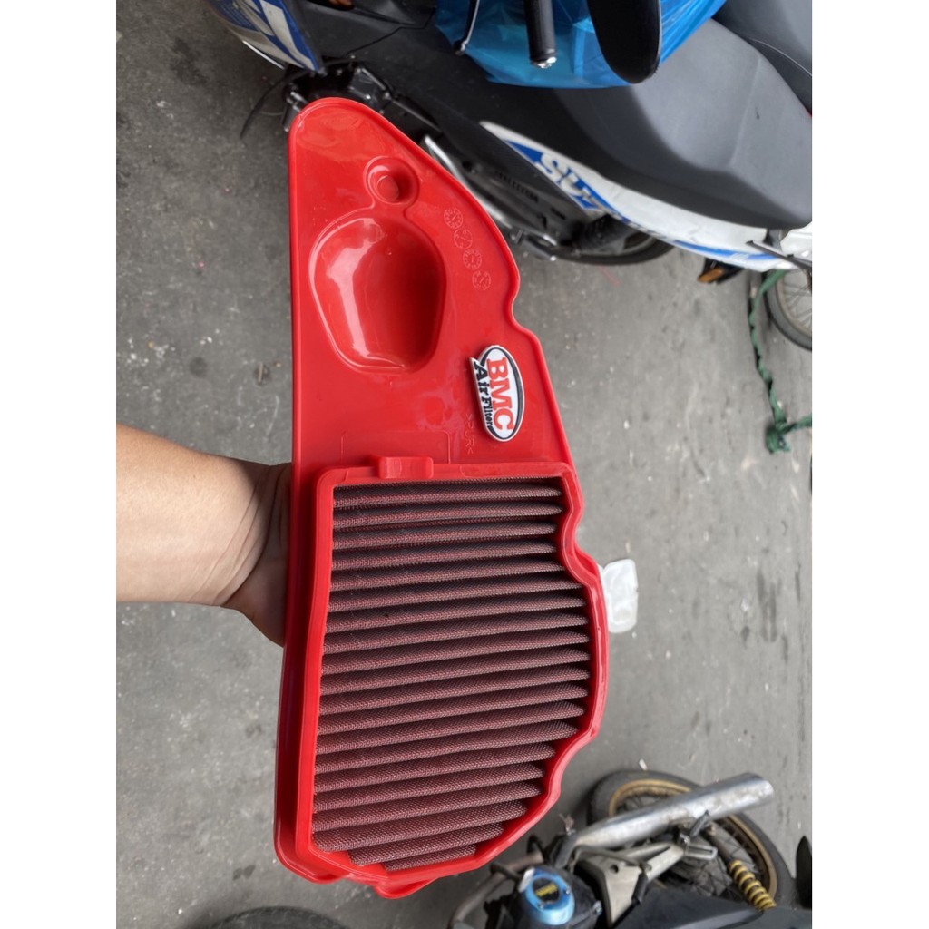 Lọc gió thép BMC ( lưới thép có dầu ) gắn VARIO - tặng kèm 1 móc khóa BMC như hình