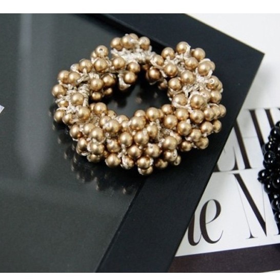 Dây Cột Tóc Nhiều Lớp Đính Ngọc Trai Xinh Xắn Kiểu Hàn Quốc