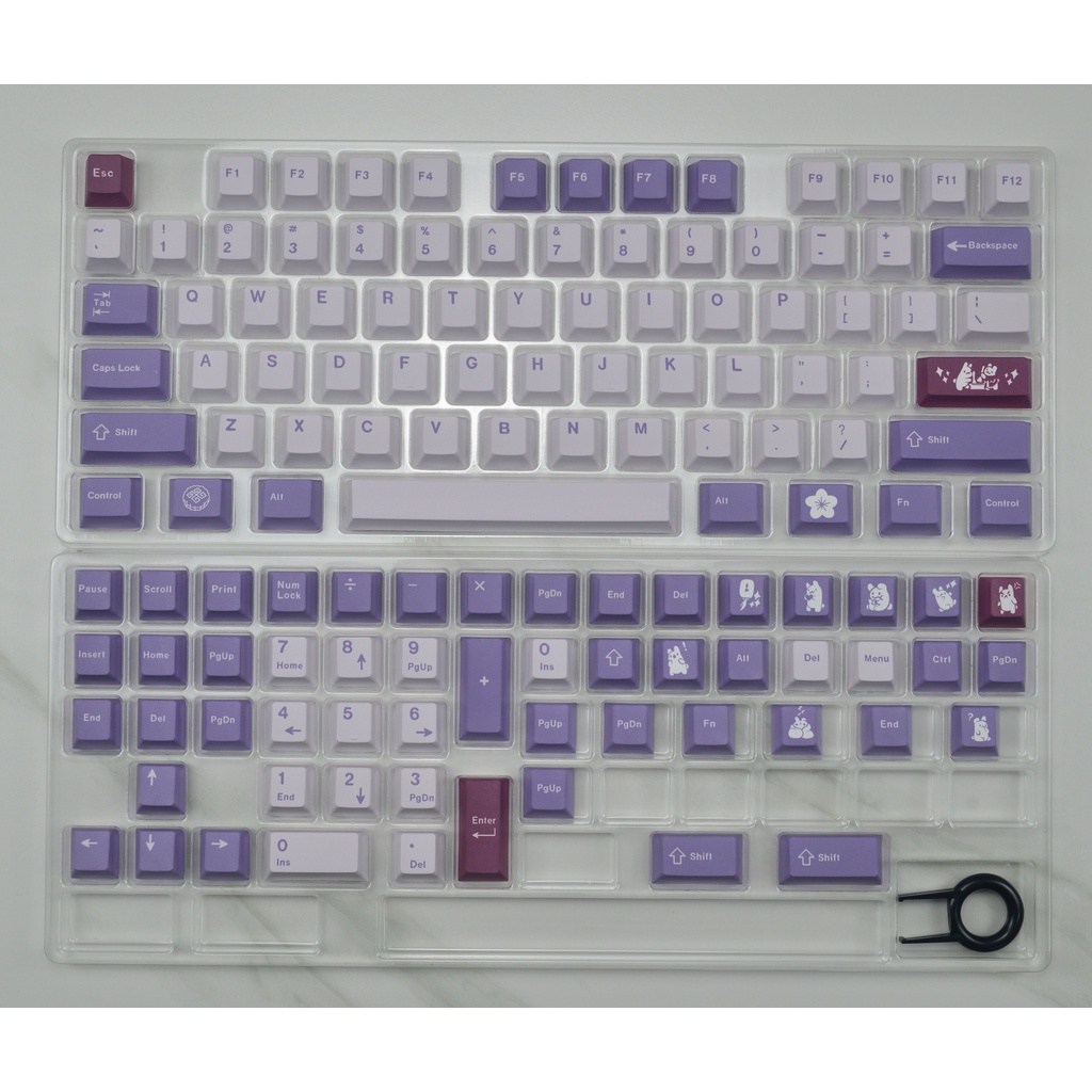Gói phím GMK Cute Rabbit, 129 phím keycaps cherry Cấu hình DYE-SUB Cá nhân hóa GMK Keycaps dành cho bàn phím cơ
