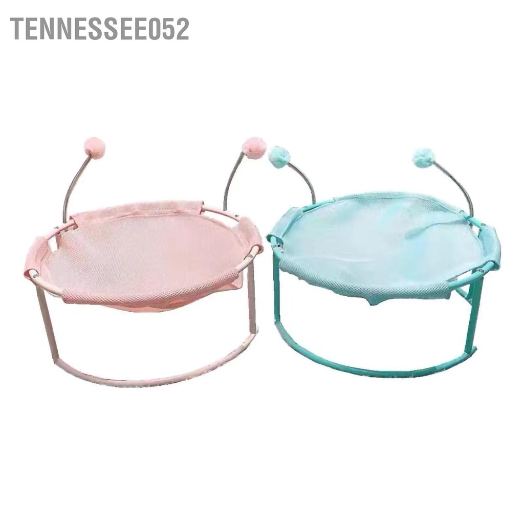 Hàng HOT Giường đệm võng tròn cho mèo Thoáng Khí Thoải Mái Ổ chõng nằm ngủ cho mèo khung sắt tròn kèm quả bông【Tennessee052】