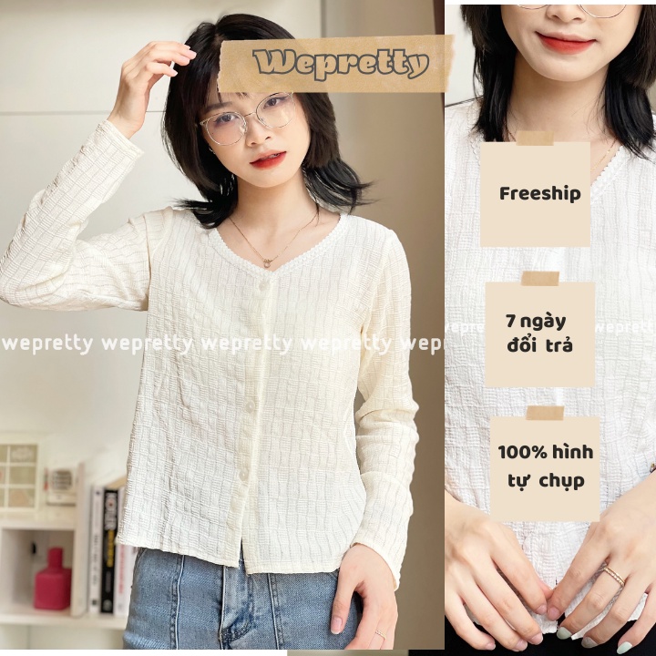 Áo croptop dáng lửng dài tay chất liệu thô mềm phong cách Ulzang Hàn Quốc vải mềm mát phù hợp đi học đi chơi