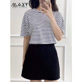 Áo croptop tay ngắn short stripped tee Maxy Workshop