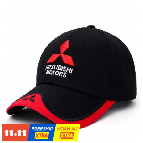 Mũ Lưỡi Trai nón kết Thêu Logo Mitsubishi Motor Racing F1 cho xe hơi ô tô Xpander Outlander Mirage Attrage Pajero Sport