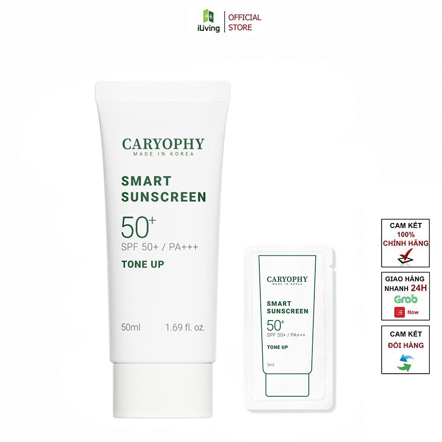 Kem chống nắng ngừa mụn Caryophy Smart Sunscreen 50ml và 5ml ILIVING-CARYKCN