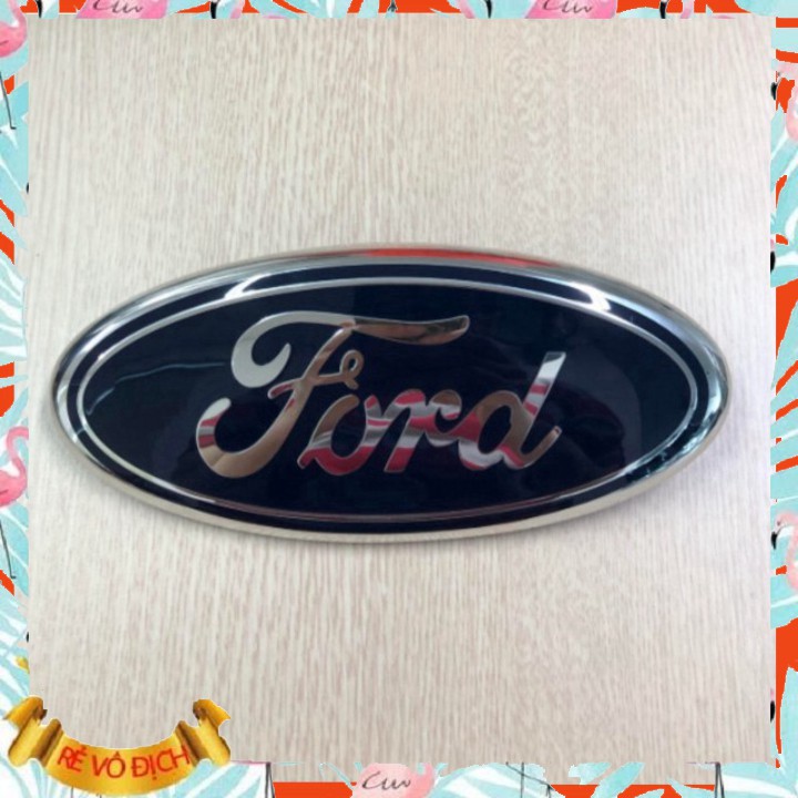 Logo biểu tượng truớc xe FORD Kích thước 23cm*9cm: Mầu Đen, Xanh và Lá Cờ Mỹ M