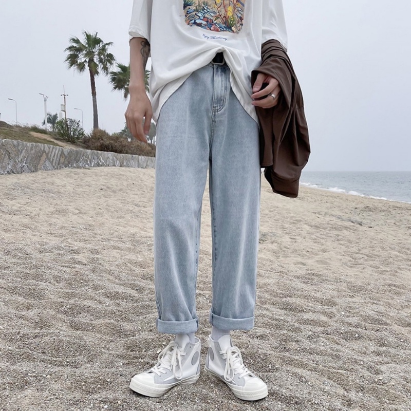 Quần Baggy xanh sáng nhạt, ống xuông rộng  TR03 style hàn quốc 2021-Trend Clothing