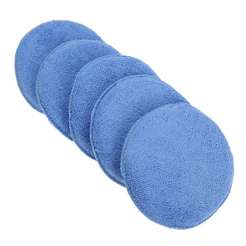 Bộ 5 Miếng Mút Tròn Bằng Sợi Microfiber Siêu Mềm Dùng Đánh Bóng Xe Hơi