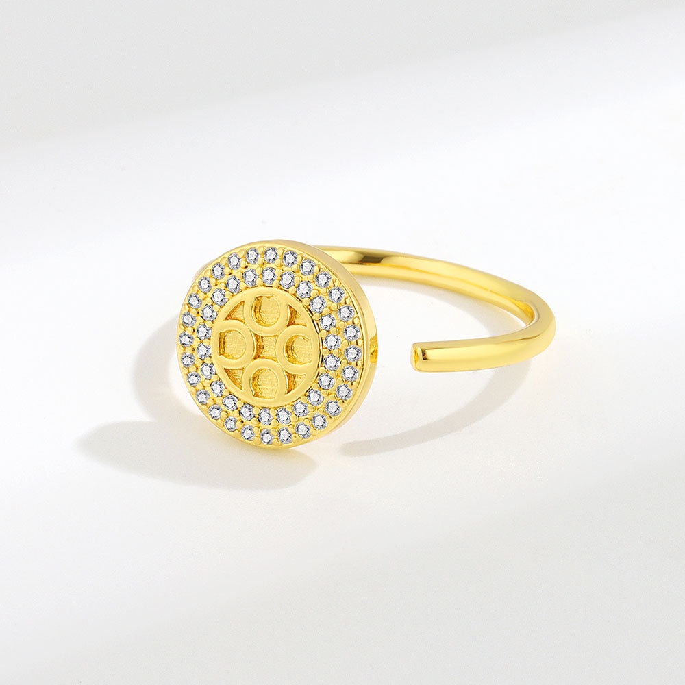 Nhẫn Xoay Mạ Vàng Đính Đá Zircon