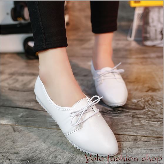 [OD2] Giày oxford nữ đế bằng da mềm mũi nhọn buộc dây đơn giản | BigBuy360 - bigbuy360.vn