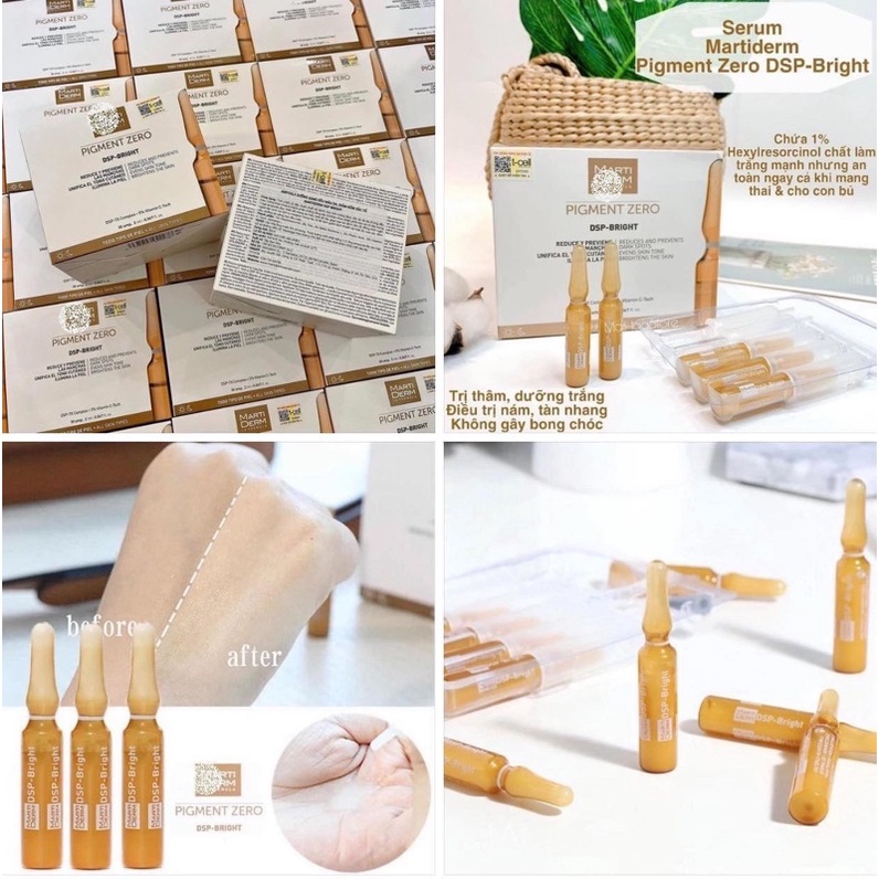 Mix Combo huyết thanh dưỡng trắng chống lão hoá dòng Martiderm - hộp 1ống riêng của hãng