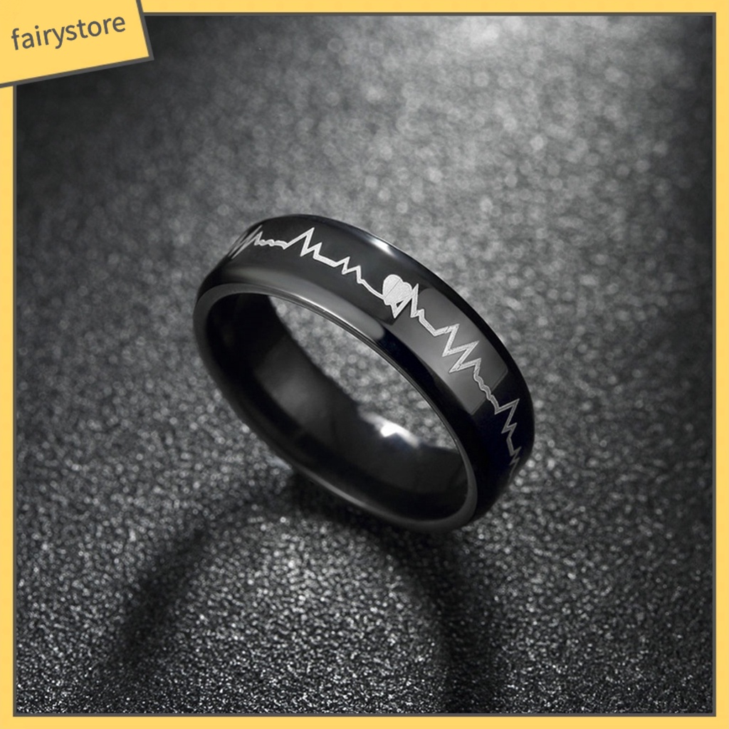 Nhẫn Thép Không Gỉ Họa Tiết Điện Tâm Đồ Dạ Quang