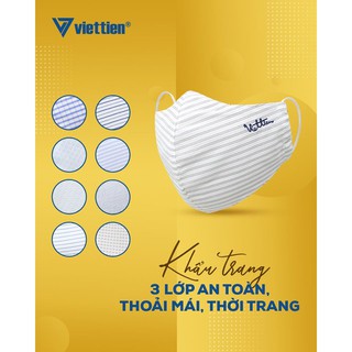 Viettien - set 10 cái KHẨU TRANG PHÒNG NHIỂM KHUẨN - Cấu tạo 3 lớp (màu ngẫu nhiên)