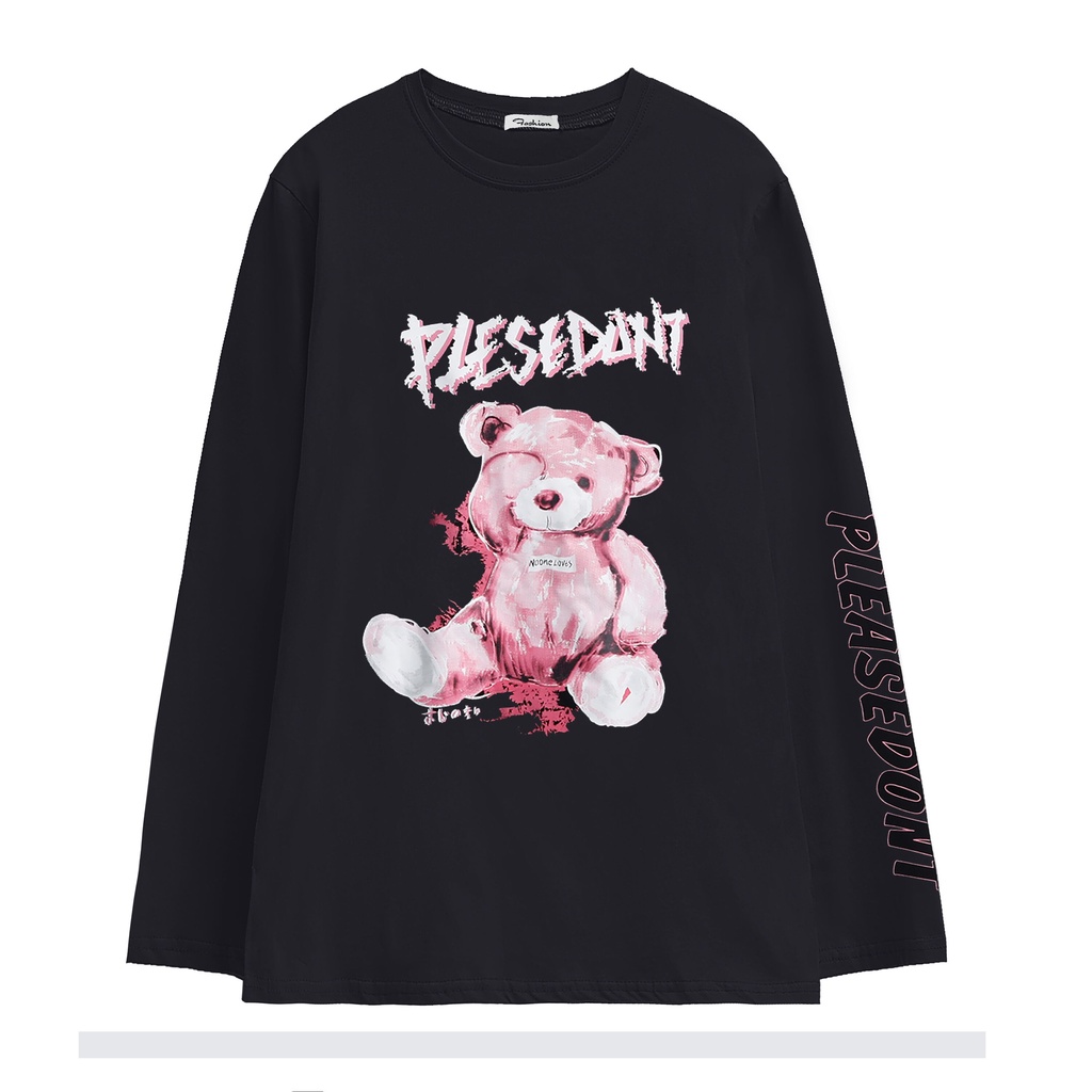 [SẴN]- Áo thun tay dài in hình gấu Unisex phong cách Ulzzang (ZT09)