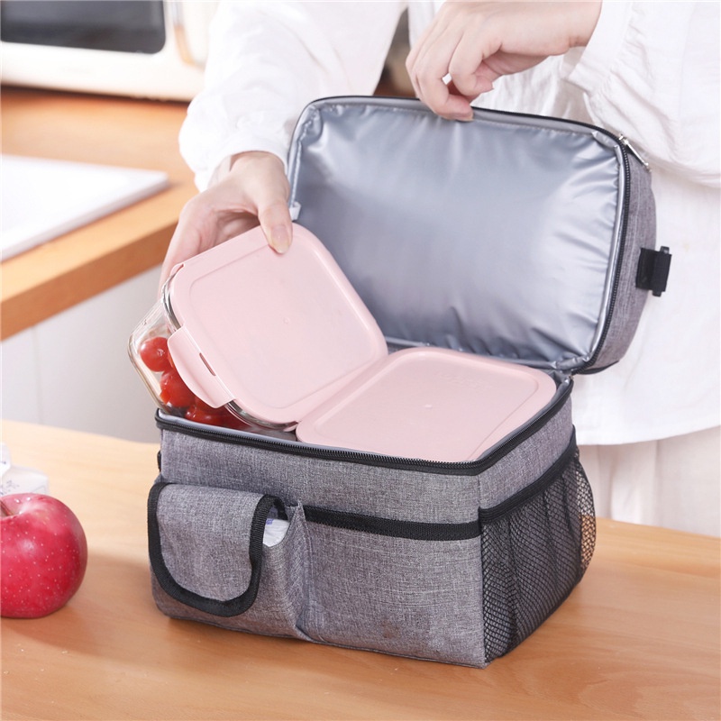 Túi Đựng Hộp Cơm Trưa Giữ Nhiệt Sức Chứa Lớn Tiện Lợi Cho Nam/Nữ