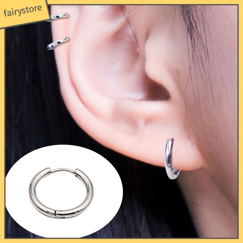 1 Khuyên tai hình tròn thiết kế đơn giản cho nam và nữ