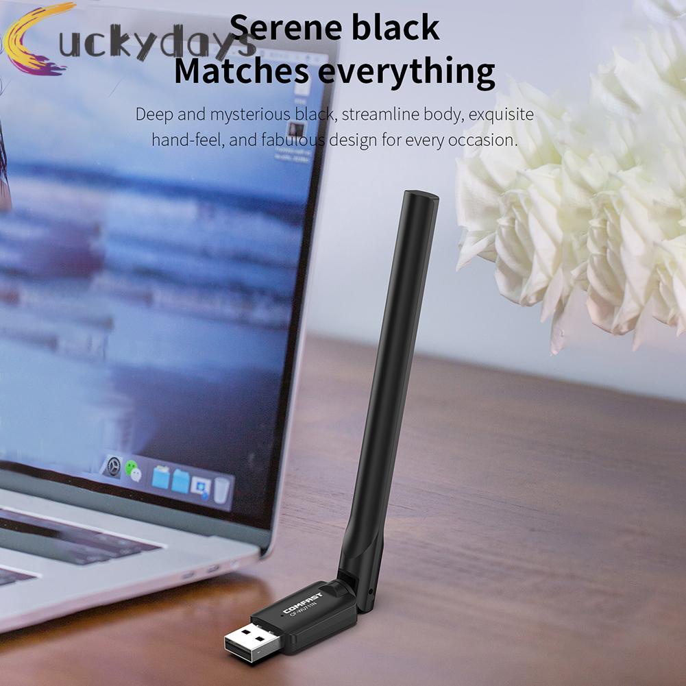 LUCKYDAYS COMFAST CF-WU711N Wireless Adapter 150Mbps 2.4GHz USB WiFi Receiver Dongle