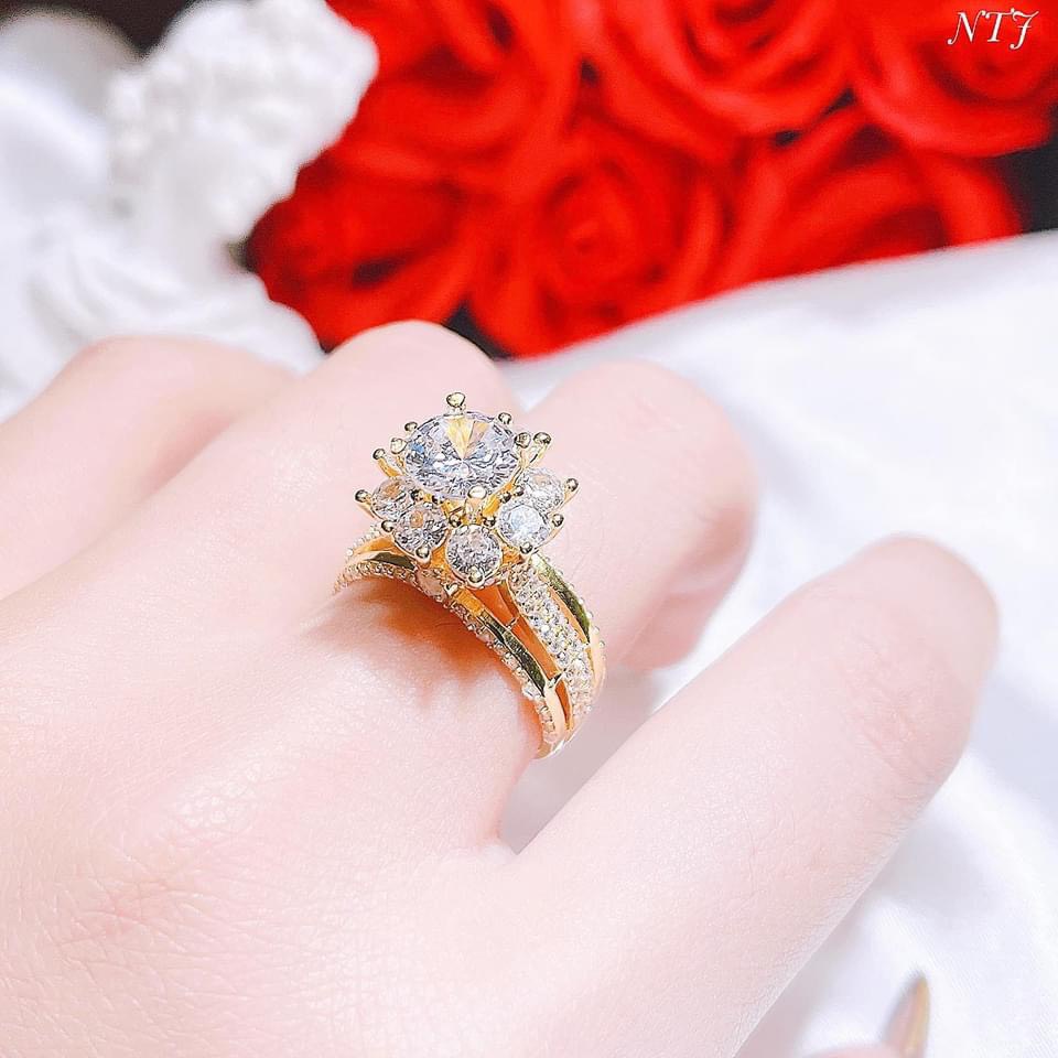 Nhẫn nữ bạc thật đính đá lộng lẫy sang chảnh LINH MIU SILVER