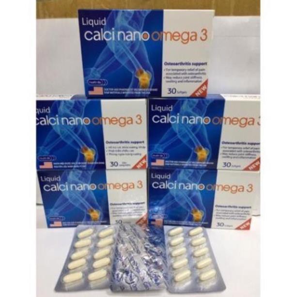 Viên uống canxi Liquid Calci Nano Omega 3 - Giúp phát triển chiều cao - Hộp 30 viên