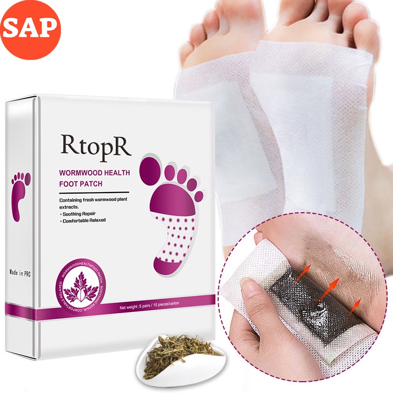 Hộp 5 Cặp Dán Chân Giúp Thải Độc Cơ Thể, Dễ Ngủ, Hết Mụn Nhọt WORMWOOD HEALTH FOOT PATCH