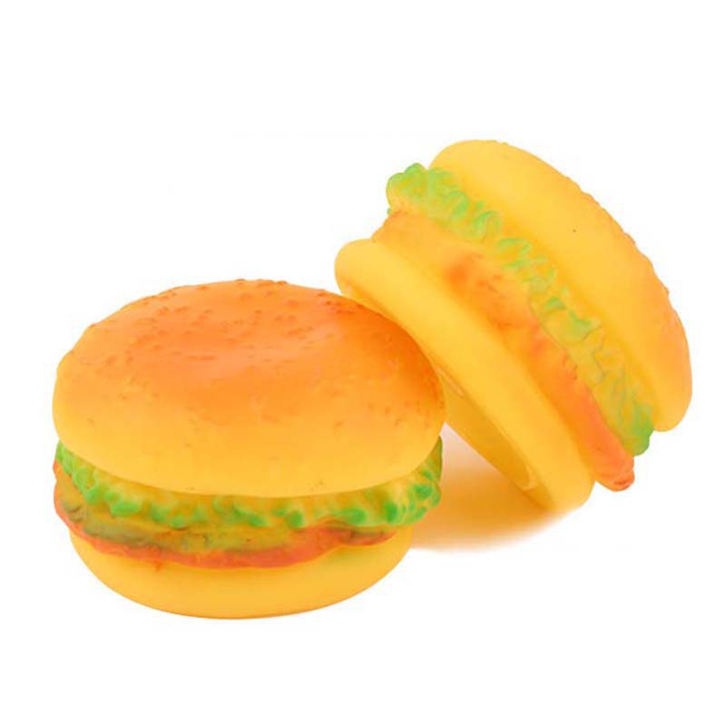 1 đồ chơi cao su hình bánh Hamburger phát tiếng cho chó gặm - Lida Pet Shop