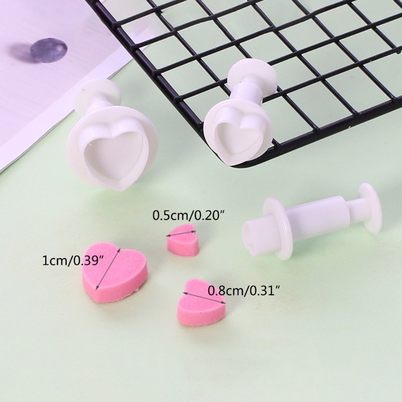 Khuôn Nhấn Kẹo Đường Hình Trái Tim Trang Trí Bánh