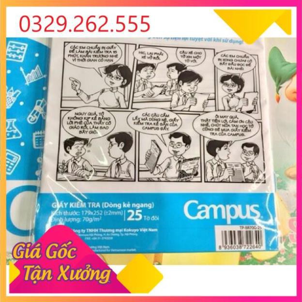 [Mã LIFE20KALL giảm 10% đơn 50K] (Sale Khủng) Giấy kiểm tra kẻ ngang Campus 25 tờ đôi