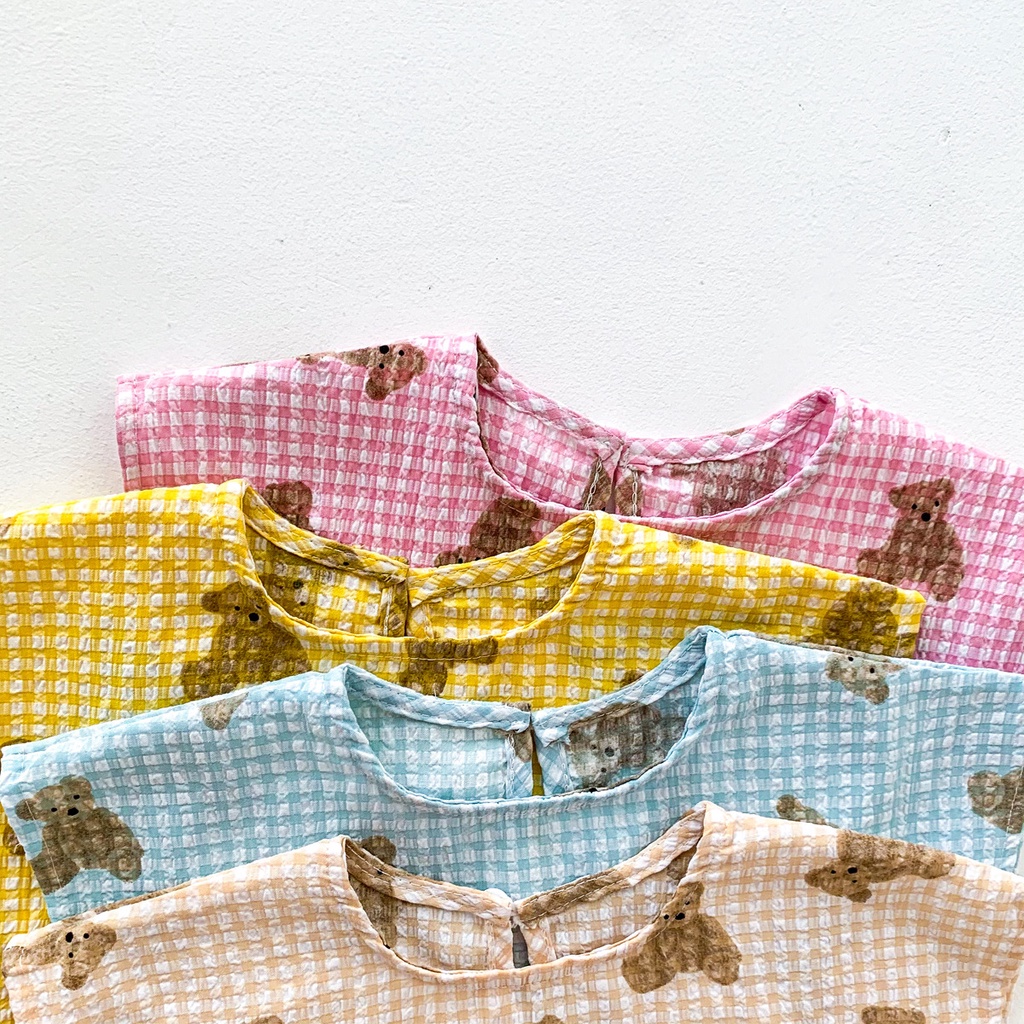 Set áo sơ mi sát nách kèm quần short thời trang mùa hè cho trẻ nhỏ