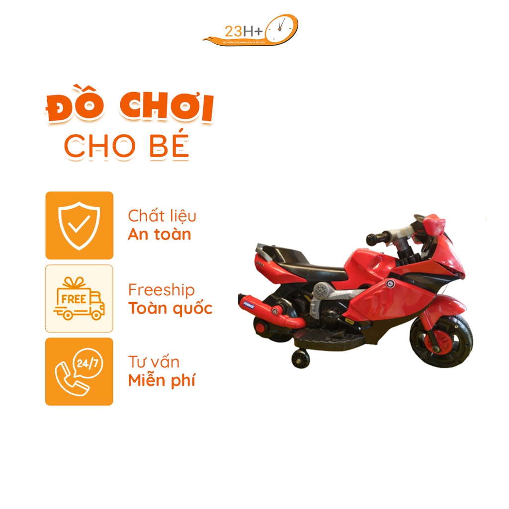 Xe Moto, Xe Máy Điện Trẻ Em Màu Đỏ (2-4 Tuổi)