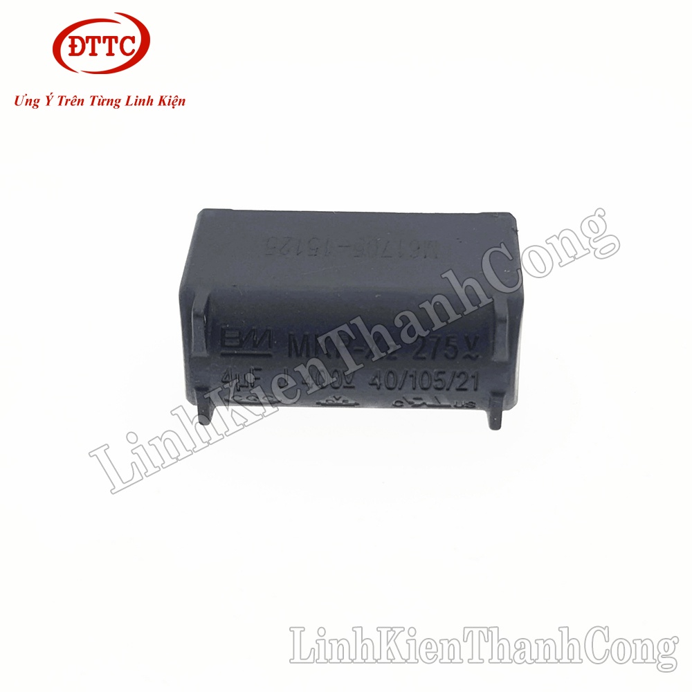 Tụ Bếp Từ BM 4uF 275VAC 400V đứng màu đen